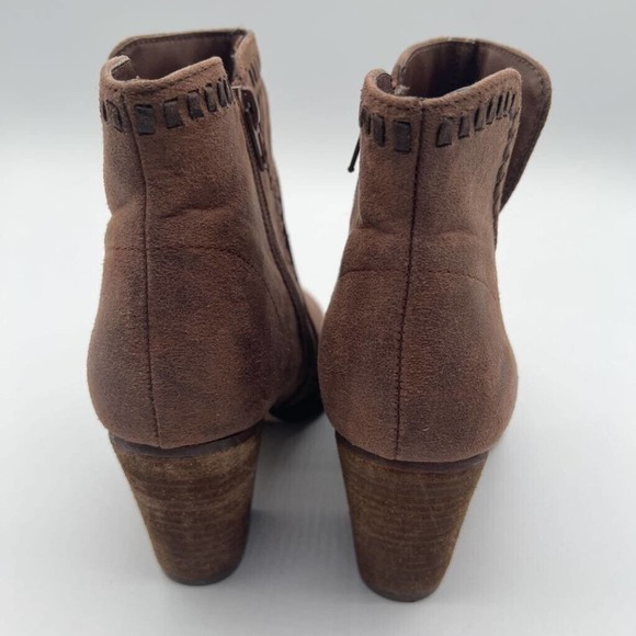 Zigi Soho Womens Halyn Ankle Boots Booties Brown Zipper Stacked Heel Woven 7.5 M - Picture 4 of 8